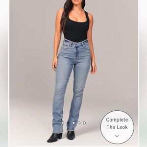 Abercrombie & Fitch Curve Love Ultra High Rise 90s Slim Straight Jean